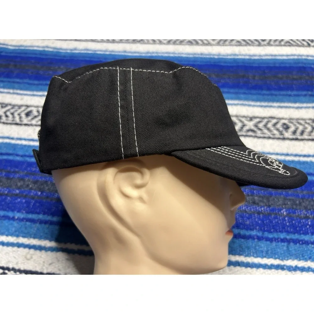 Vintage Y2K Steamboat Springs Black Cadet Cap Adjustable Embroidered Patrol Hat